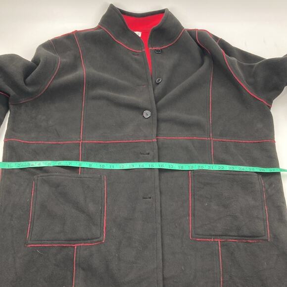NEW Susan Graver Reversible Red Black Button Up Fleece Jacket Coat Size 2X - Picture 10 of 16